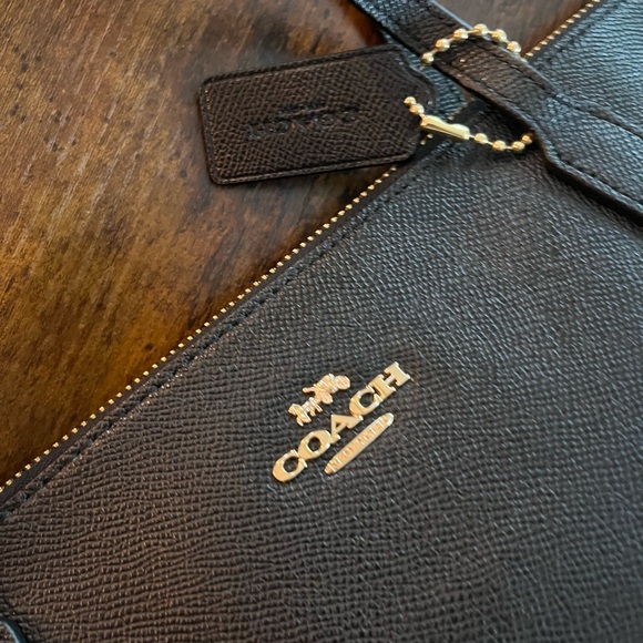 Coach Black saffiano Leather zip top city Tote - Picture 6 of 9